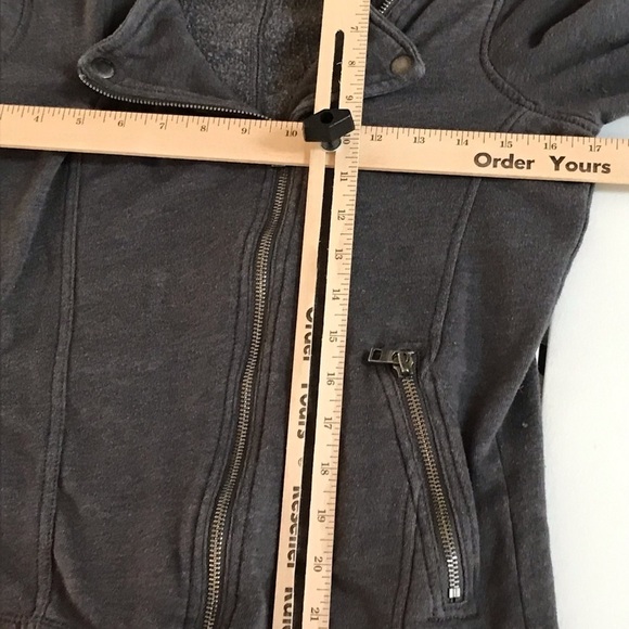 American Eagle Outfitters size medium gray jacket Moto style with snaps - Picture 7 of 11